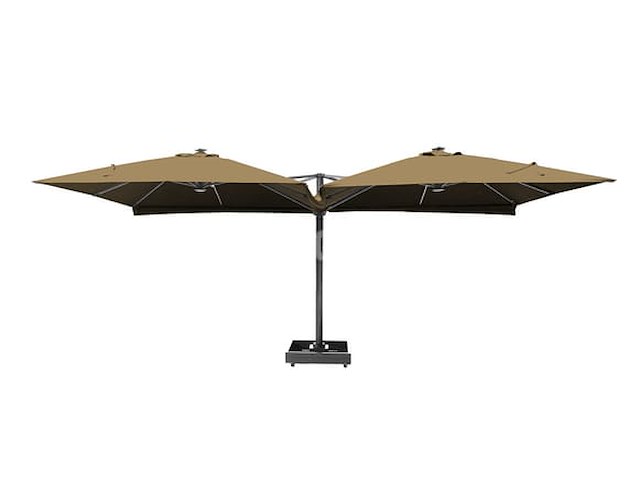 Vierdubbele hangende parasol taupe (4 * 300x300cm) - afbeelding 1 van  10
