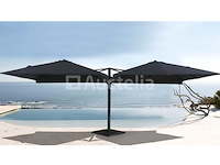 Vierdubbele hangende parasol taupe (4 * 300x300cm) - afbeelding 1 van  11