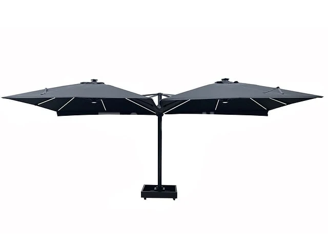 Vierdubbele hangende parasol taupe (4 * 300x300cm) - afbeelding 3 van  11