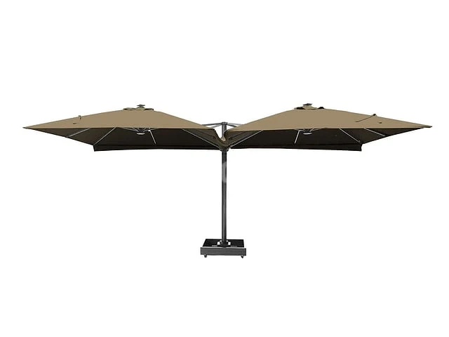 Vierdubbele hangende parasol taupe (4 * 300x300cm) - afbeelding 4 van  11