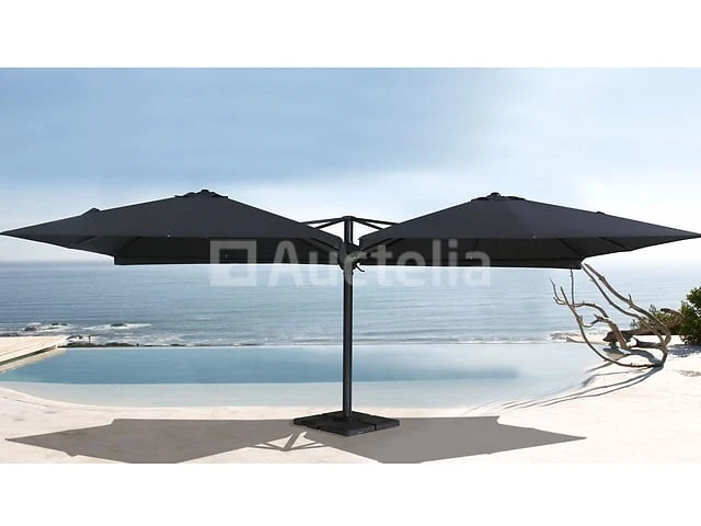Vierdubbele hangende parasol taupe (4 * 300x300cm) - afbeelding 5 van  11
