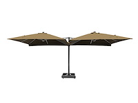 Vierdubbele hangende parasol taupe (4 * 300x300cm) - afbeelding 1 van  10