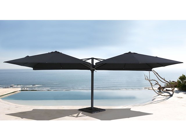 Vierdubbele hangende parasol taupe (4 * 300x300cm) - afbeelding 5 van  10