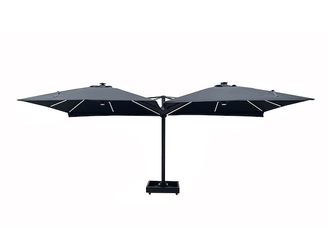 Vierdubbele hangende parasol taupe (4 * 300x300cm) - afbeelding 6 van  10