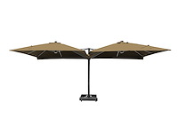 Vierdubbele hangende parasol taupe (4 * 300x300cm) - afbeelding 3 van  10