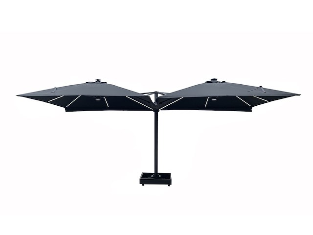 Vierdubbele hangende parasol taupe (4 * 300x300cm) - afbeelding 7 van  10