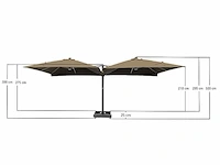 Vierdubbele hangende parasol wit (4 * 300x300cm) - afbeelding 9 van  10