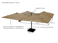 Vierdubbele hangende parasol zwart (4 * 300x300cm) - afbeelding 2 van  11