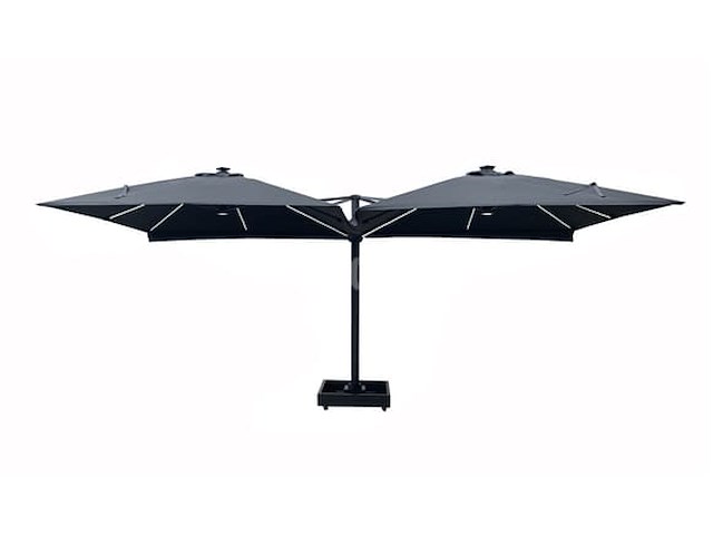 Vierdubbele hangende parasol zwart (4 * 300x300cm) - afbeelding 4 van  11