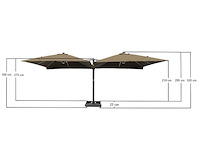 Vierdubbele hangende parasol zwart (4 * 300x300cm) - afbeelding 6 van  11