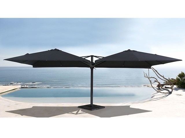 Vierdubbele hangende parasol zwart (4 * 300x300cm) - afbeelding 9 van  11