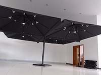 Vierdubbele hangende parasol zwart (4 * 300x300cm) - afbeelding 3 van  11