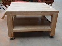 Vierkant natuurkleur houten salontafel afm. 80x80 cm - afbeelding 3 van  5
