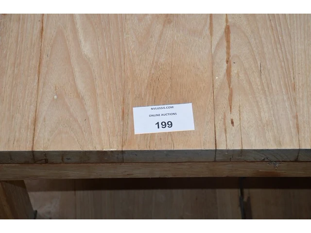 Vierkant natuurkleur houten salontafel afm. 80x80 cm - afbeelding 5 van  5