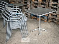 Vierkant tuintafeltje + 4 stoelen - afbeelding 1 van  7