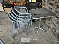 Vierkant tuintafeltje + 5 stoelen - afbeelding 1 van  7