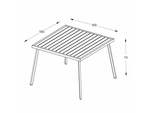 Vierkante aluminium tuintafel, maximale belasting 50 kg - antraciet - afbeelding 5 van  5