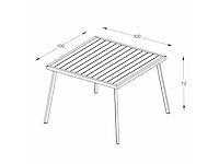 Vierkante aluminium tuintafel, maximale belasting 50 kg - antraciet - afbeelding 5 van  5