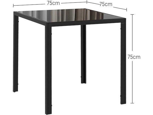 Vierkante eettafel 75 x 75 cm voor 4 personen - afbeelding 3 van  6