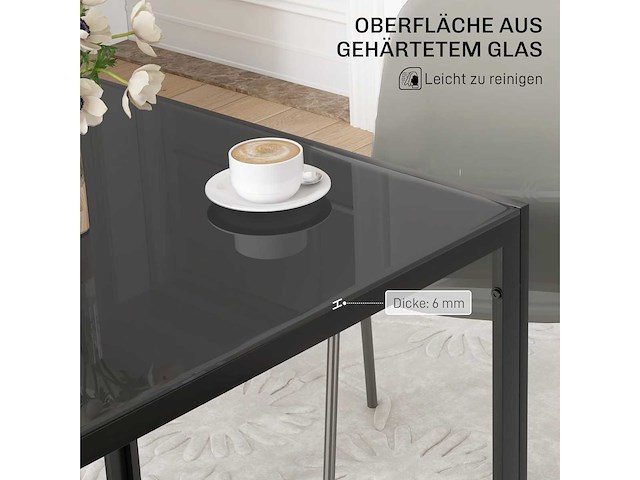 Vierkante eettafel 75 x 75 cm voor 4 personen - afbeelding 4 van  6