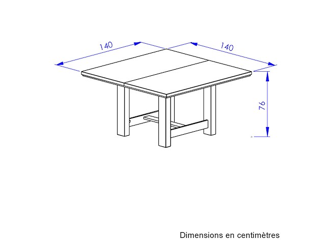 Vierkante eettafel basalte | 140 x 140 x 76 cm | viking oak-design - afbeelding 5 van  5