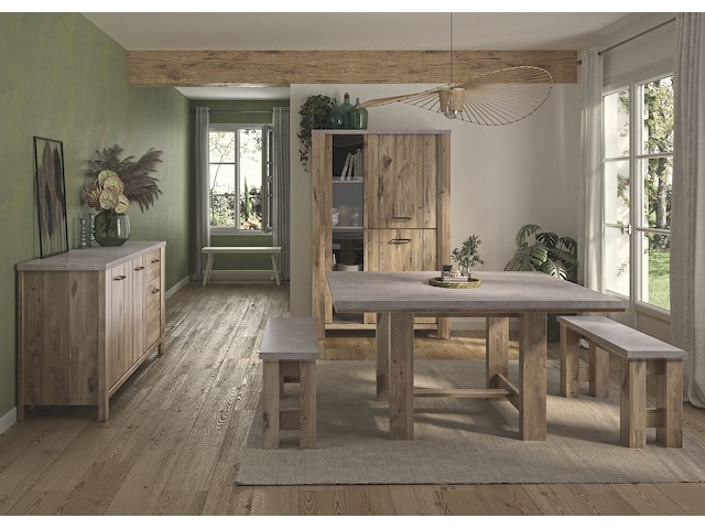 Vierkante eettafel basalte | 140 x 140 x 76 cm | viking oak-design - afbeelding 3 van  5