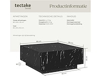 Vierkante salontafel met poot, marmeren look - afbeelding 4 van  9