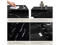 Vierkante salontafel met poot, marmeren look - afbeelding 7 van  9