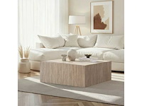 Vierkante salontafel met travertijn-effect - afbeelding 2 van  6