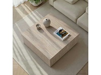 Vierkante salontafel met travertijn-effect - afbeelding 3 van  6