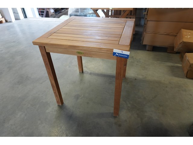 Vierkante teakhouten tafel, jeparas, 70 x 70 cm - afbeelding 1 van  5