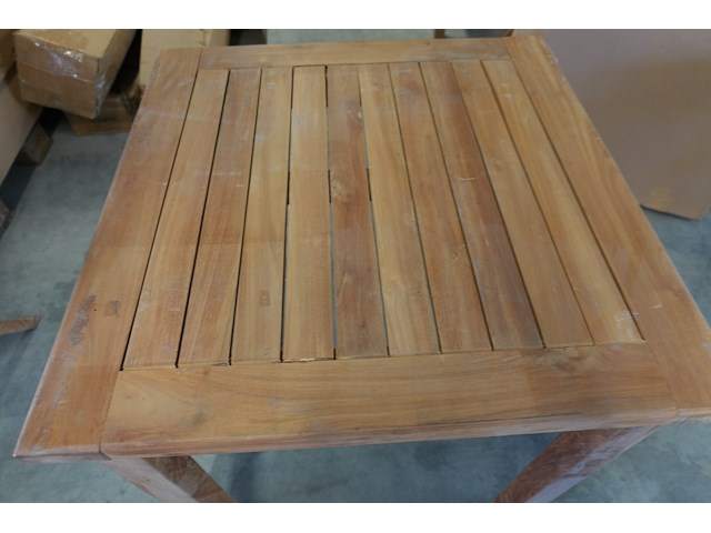 Vierkante teakhouten tafel, jeparas, 70 x 70 cm - afbeelding 2 van  5