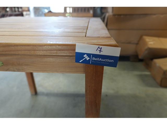 Vierkante teakhouten tafel, jeparas, 70 x 70 cm - afbeelding 3 van  5