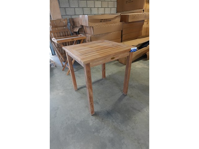 Vierkante teakhouten tafel, jeparas, 70 x 70 cm - afbeelding 5 van  5