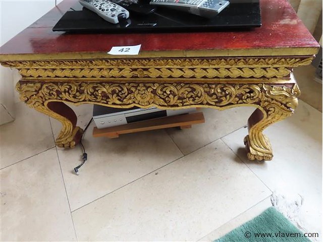 Vierkante vergulde tafel - afbeelding 1 van  3