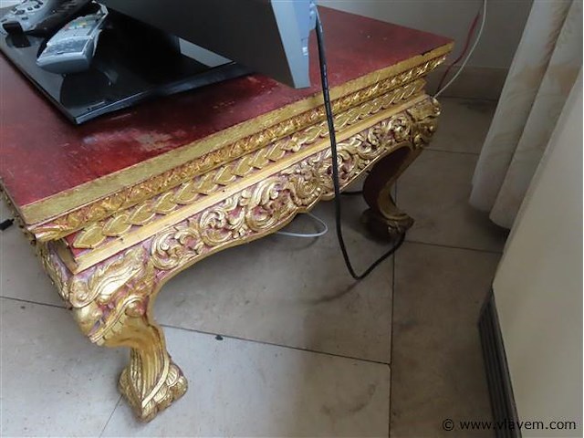 Vierkante vergulde tafel - afbeelding 2 van  3