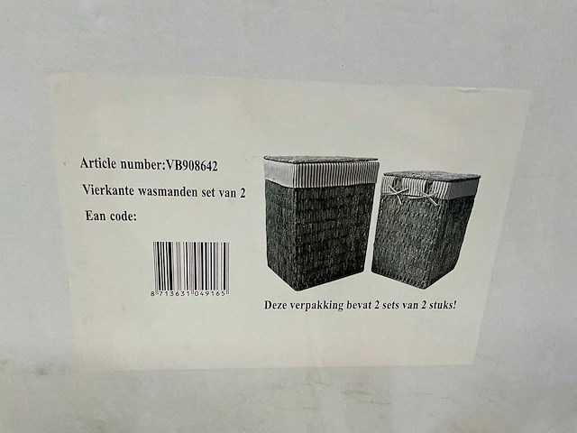 Vierkante wasmanden set van 2 (2x) - afbeelding 2 van  5