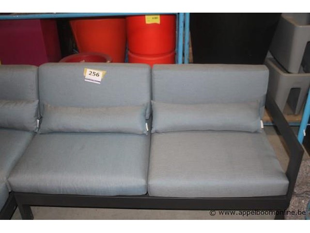 Vigo frame 3-zit aluminium charcoal mat | vigo frame hoekelement: links, aluminium charcoal mat | vigo zit en rugkussens voor hoek: - afbeelding 2 van  3