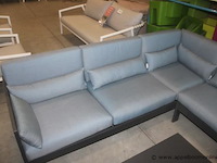 Vigo frame 3-zit aluminium charcoal mat | vigo frame hoekelement: links, aluminium charcoal mat | vigo zit en rugkussens voor hoek: - afbeelding 3 van  3