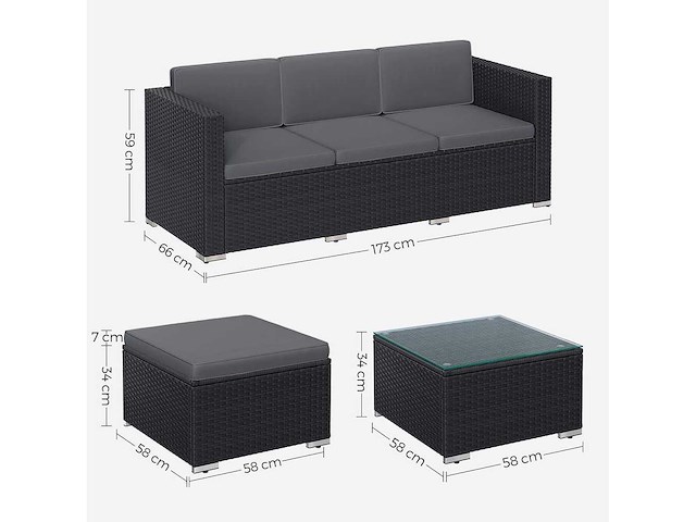 Vijfdelig tuinmeubilair - afbeelding 6 van  6