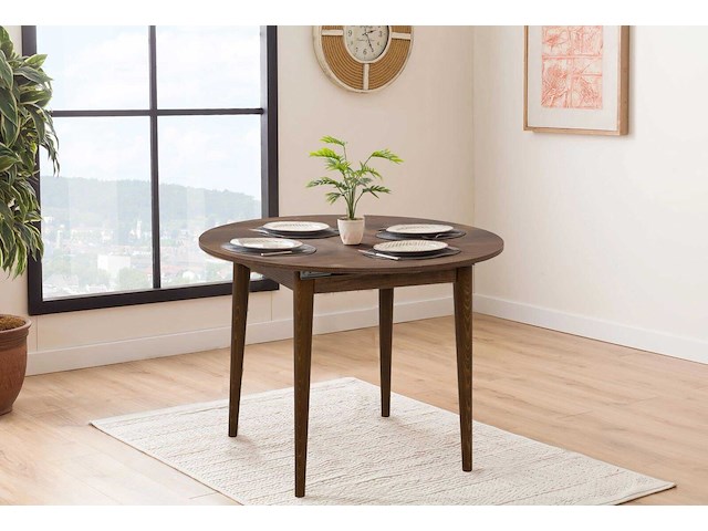 Vina uitschuifbare eettafel | 100% melamine | walnoot - afbeelding 1 van  6