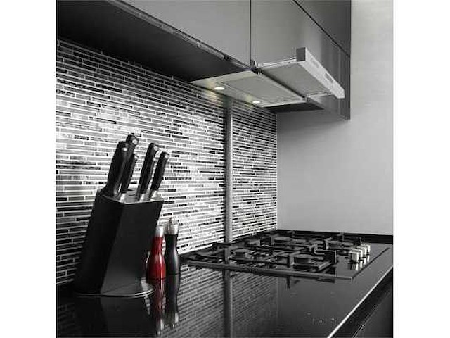 Vinea flat intrekbare wandkap 60cm 610m³/u klasse a - zilver - zilver - afbeelding 3 van  3