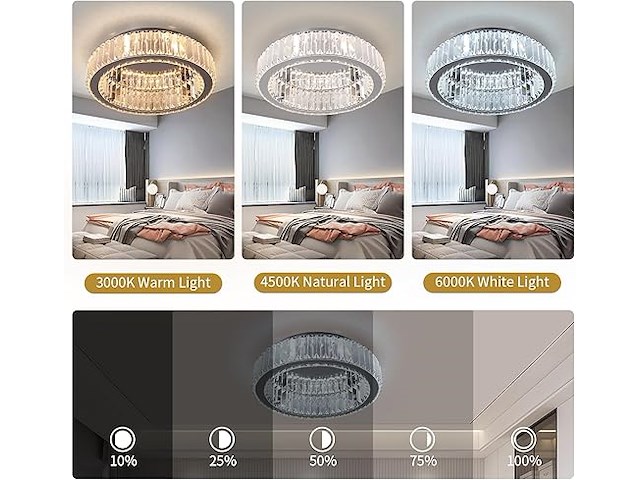 Vinilky kristallen plafondlamp - afbeelding 2 van  3