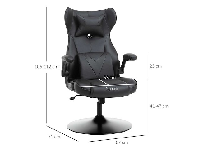 Vinsetto videogamestoel met lendensteun, racestijl - afbeelding 4 van  8