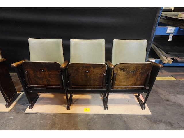 Vintage 3-zit theaterstoel - afbeelding 1 van  8