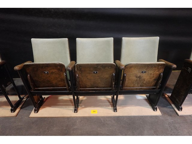 Vintage 3-zit theaterstoel - afbeelding 1 van  9