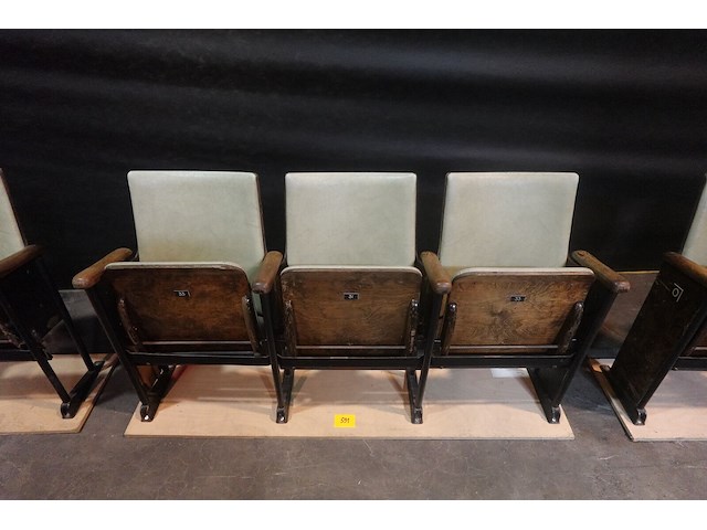 Vintage 3-zit theaterstoel - afbeelding 2 van  9
