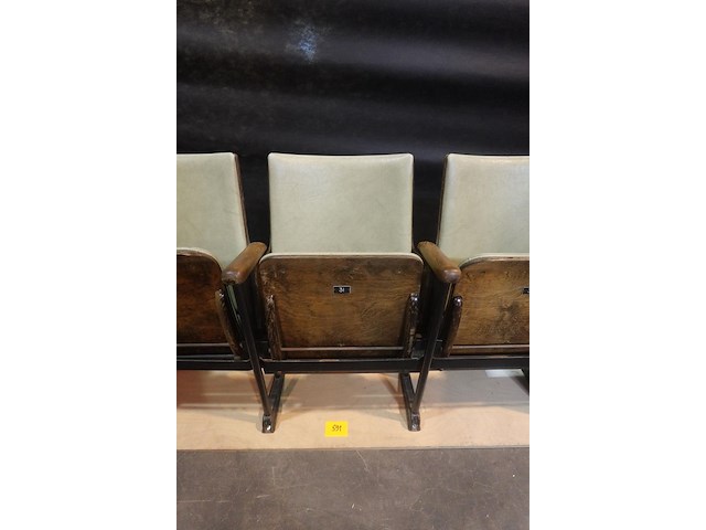 Vintage 3-zit theaterstoel - afbeelding 4 van  9