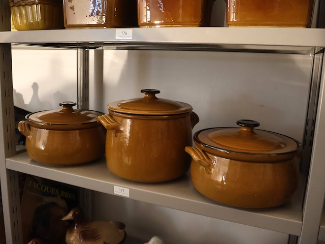 Vintage aardewerk (x3) - afbeelding 1 van  4