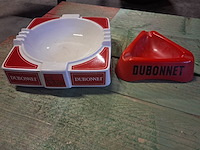 Vintage asbakken 2 x dubonnet keramiek en glas - afbeelding 2 van  10